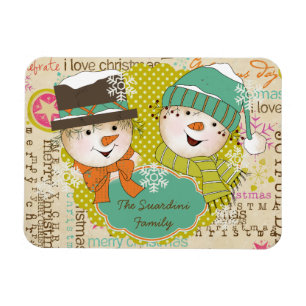 Snowman Christmas Personalisiert Flexi Magnet