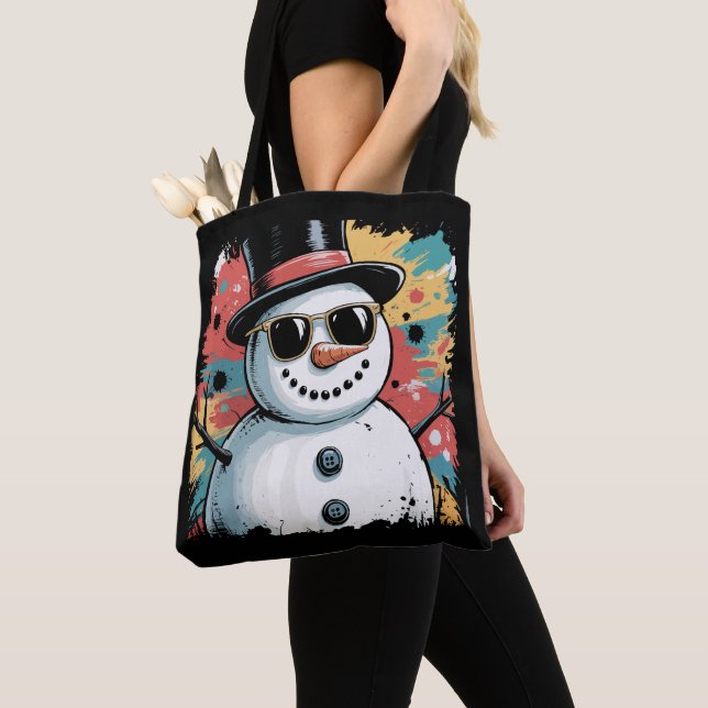 Snowman Christmas Pinselstrich Spritzer Cool Winte (Von Nahem)