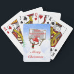 Snowman Christmas playing cards Spielkarten<br><div class="desc">Cute foto von snowman Christmas Party card deck, featuring a Snowman wearing a red and green hat and scarf holding a wooden foto frame in his twig hands. Your photograph can be placed in the foto holder via our easy to use template. All text is customizable to create your einzigartige...</div>