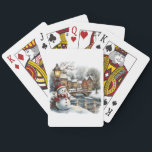 Snowman Christmas Playing Cards Spielkarten<br><div class="desc">Ein schöner Schneemannskeller mit Weihnachtskarten.</div>