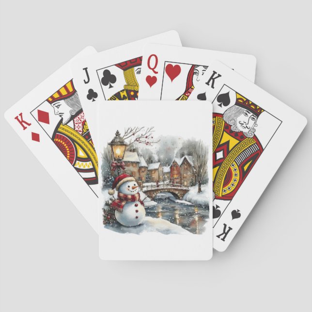 Snowman Christmas Playing Cards Spielkarten (Rückseite)