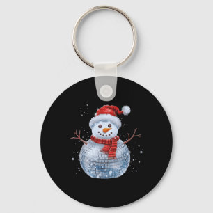Snowman Christmas Retro Weihnachtsmannmütze Disco Schlüsselanhänger