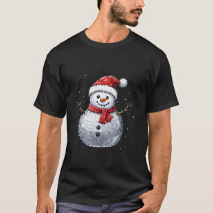 Snowman Christmas Retro Weihnachtsmannmütze Disco T-Shirt