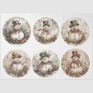 Snowman Christmas Rounds Seidenpapier