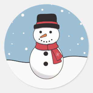 Snowman Christmas Runder Aufkleber