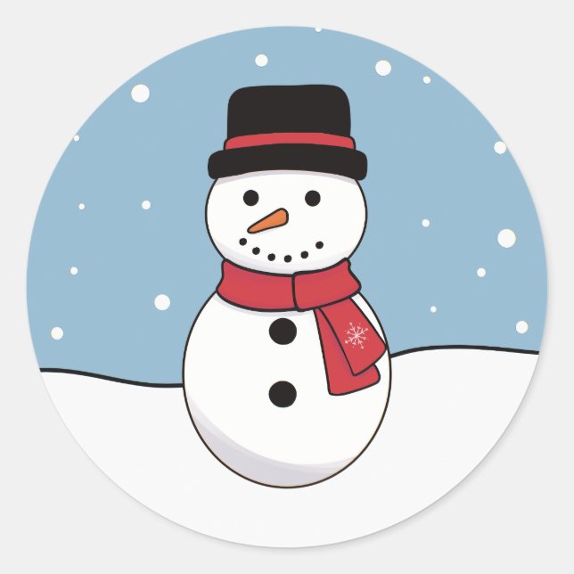 Snowman Christmas Runder Aufkleber (Vorderseite)