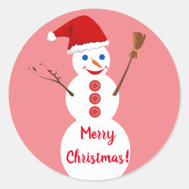 Snowman Christmas Runder Aufkleber