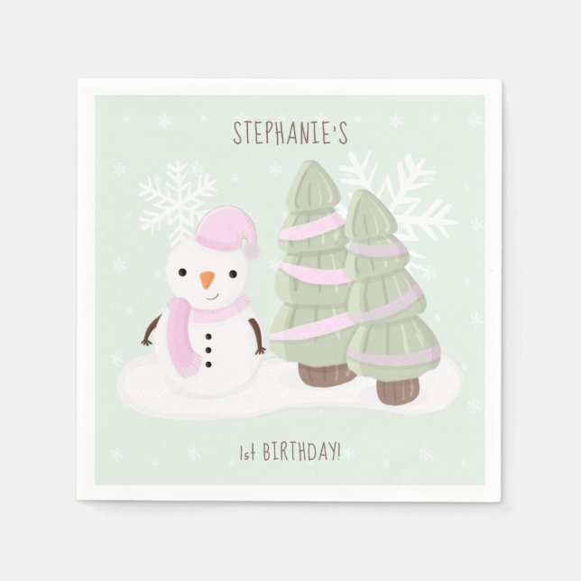 Snowman Christmas Serviette (Vorderseite)