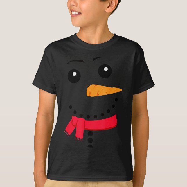 Snowman, Christmas Snowman Face  T-Shirt (Vorderseite)
