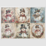 Snowman Christmas Squares Seidenpapier<br><div class="desc">Snowman Christmas Squares</div>