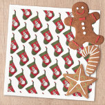 Snowman Christmas Stocking Tiled Pattern Serviette<br><div class="desc">Dieses Weihnachtsservikdesign zeigt ein gefliestes Foto eines roten und grünen Strumpfs mit einem bezaubernden Schneemann in einem saisonalen karierten Schal und Hut Set auf weißem Hintergrund. Klicken Sie auf Anpassen, um Text in einer Schriftart, Farbe und Größe hinzuzufügen, die Sie bevorzugen. Das Design ist auch in rot und grün erhältlich....</div>