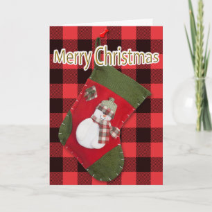 Snowman Christmas Strumpf Buffalo Karierte Vorlage