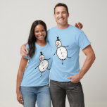 Snowman Christmas T-Shirt<br><div class="desc">Dieses Weihnachts-T - Shirt zeigt die Weihnachtsfeier der Crew Snowman Charakter.</div>