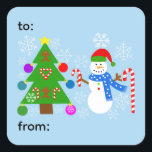 Snowman & Christmas Tree #2-3 Stickers<br><div class="desc">Snowman & Christmas Tree #2</div>