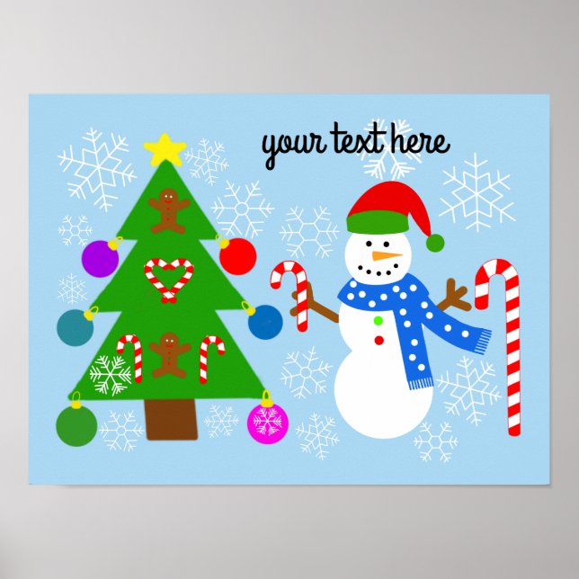 Snowman & Christmas Tree #2 Poster (Vorne)