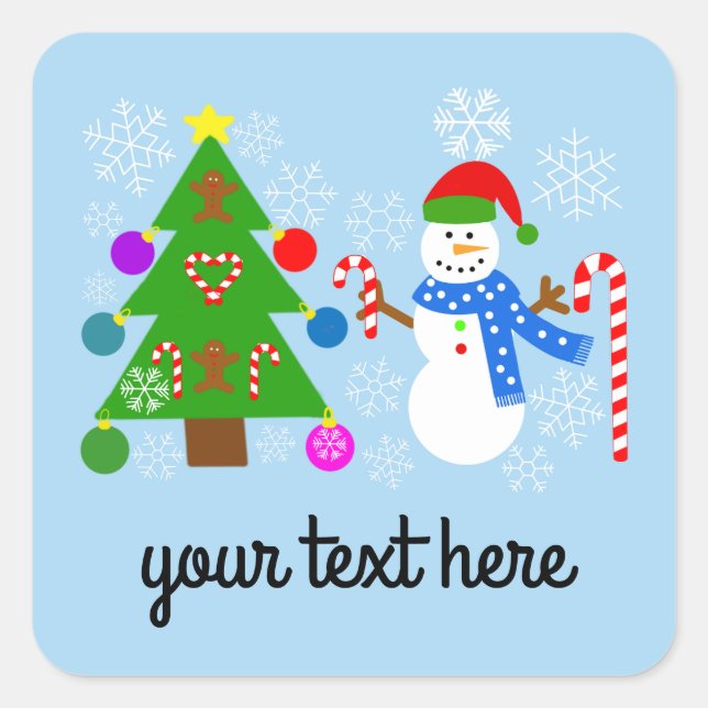 Snowman & Christmas Tree #2 Stickers (Vorderseite)
