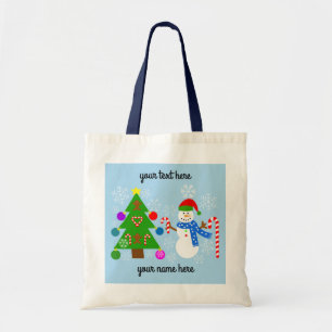 Snowman & Christmas Tree #2 Tote Bag Tragetasche
