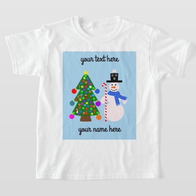 Snowman & Christmas Tree #3 T - Shirt (Ablage )