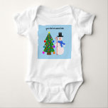 Snowman & Christmas Tree #4 Baby Bodysuit Baby Strampler<br><div class="desc">Snowman & Christmas Tree #4</div>