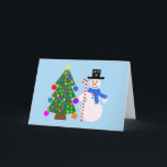 Snowman & Christmas Tree #4 Karte<br><div class="desc">Snowman & Christmas Tree #4</div>
