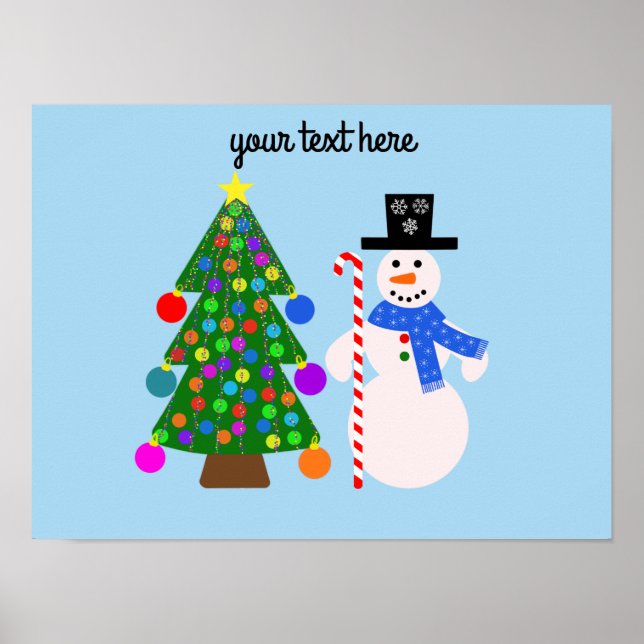 Snowman & Christmas Tree #4 Poster (Vorne)