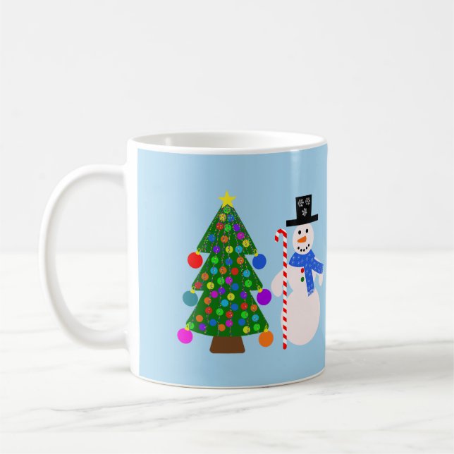 Snowman & Christmas Tree #4 Tasse (Links)