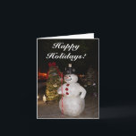 Snowman & Christmas Tree Card Feiertagskarte<br><div class="desc">Snowman & Christmas Tree Card</div>