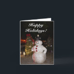 Snowman & Christmas Tree Card Feiertagskarte<br><div class="desc">Snowman & Christmas Tree Card</div>