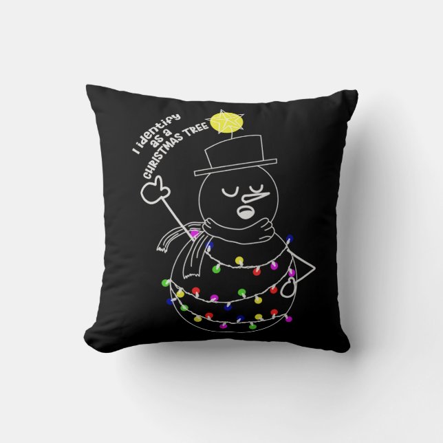 Snowman Christmas Tree Kissen (Vorderseite)