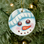 Snowman Christmas Tree Ornament Gift<br><div class="desc">Dieser niedliche Schneemann hat eine Karottennase! Das Design stammt aus der Originalkunst.</div>