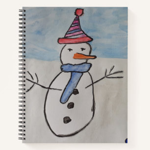 Snowman & Christmas Tree Spiral Notebook Notizbuch