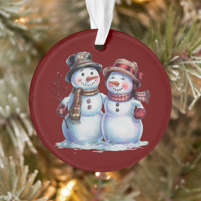 Snowman Christmas Vintag Holiday Ornament (Baum)
