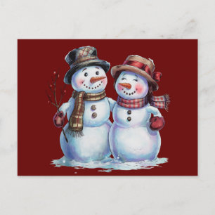 Snowman Christmas Vintag Holiday Postkarte