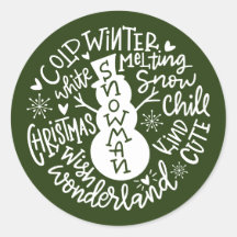 Snowman Christmas Winter Wonderland Typografie