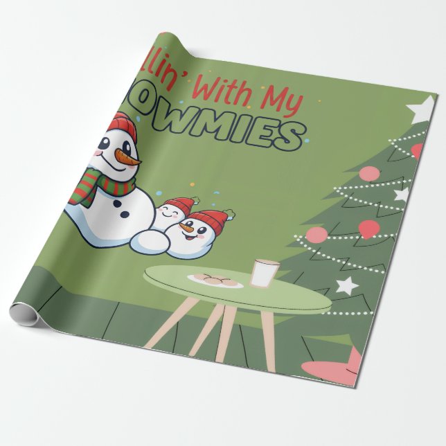 Snowman Christmas Wrapping Paper | Festive Gift  Geschenkpapier (Ungerollt)