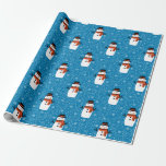 Snowman Christmas Wrapping Paper Geschenkpapier<br><div class="desc">Ein niedlicher Winterschneemann mit Schneeflocken auf königsblauem Hintergrund schmückt dieses Weihnachtsverpackungspapier. Ein einfaches,  lustiges Muster für Ihre Weihnachtsgeschenke. Entworfen für Sie von BlackBerry Boulevard.</div>