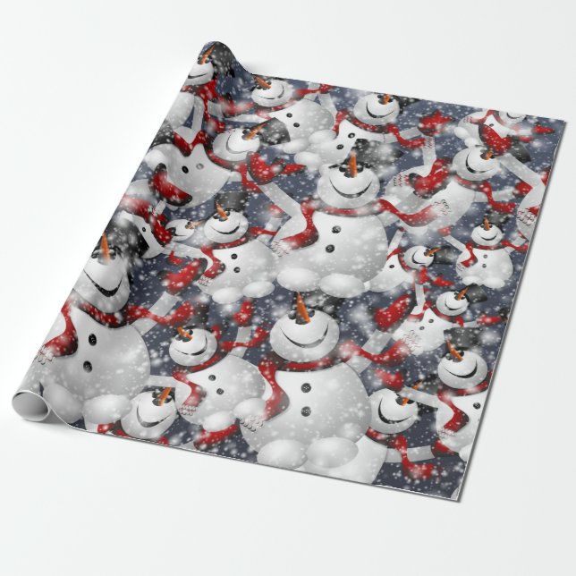 Snowman Christmas Wrapping Paper Geschenkpapier (Ungerollt)