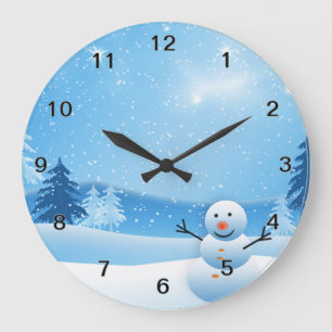 Snowman Clock Große Wanduhr