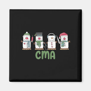 Snowman Cma Nurse Christmas Certified Medical Ista Magnet