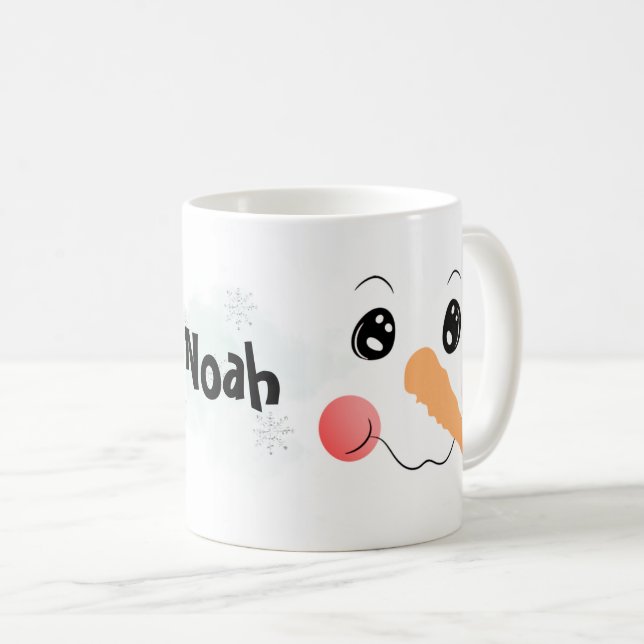 Snowman Cocoa Add NAME Winter Cup Kleine Geschenk Kaffeetasse (VorderseiteRechts)