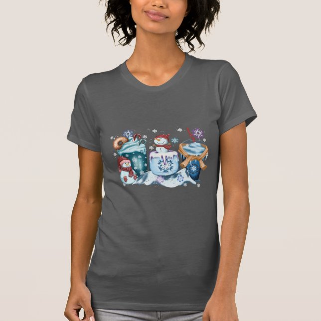 Snowman Coffee Short Sleeve Shirts (Vorderseite)