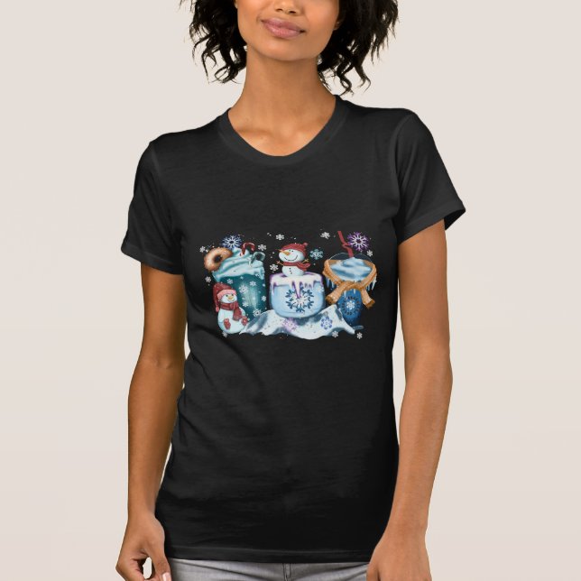 Snowman Coffee Short Sleeve Shirts (Vorderseite)
