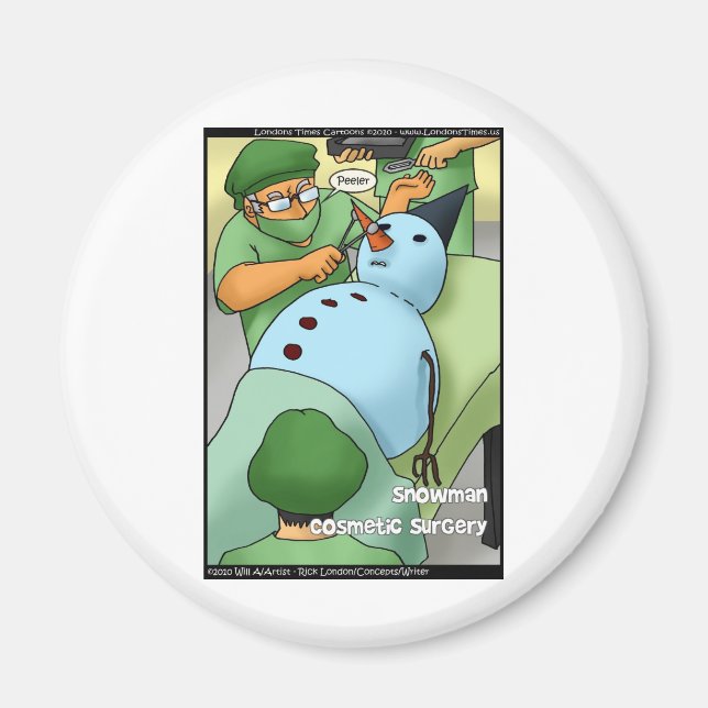 Snowman Cosmetic Operation Funny gibt T-Shirts Kar Magnet (Vorne)
