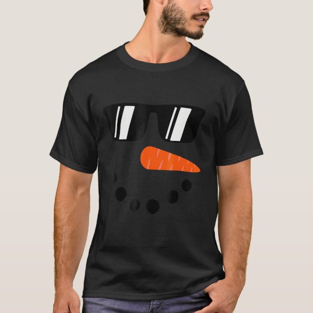 Snowman Costume Niedlich Snowman Face Carrot Nose  T-Shirt (Vorderseite)