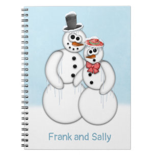 Snowman Couple anpassbar Notizblock
