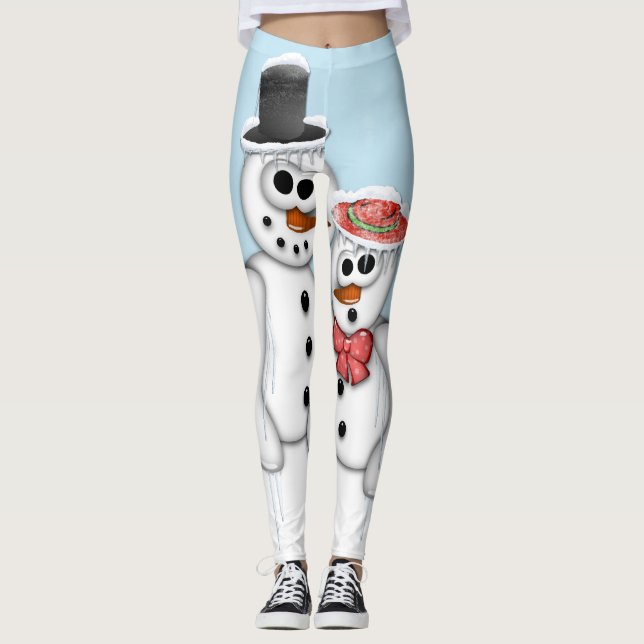Snowman Couple Leggings (Vorderseite)