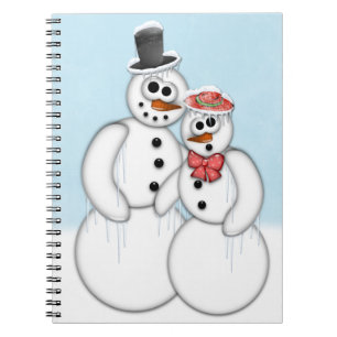 Snowman Couple Notizblock