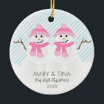 Snowman Couple Ornament<br><div class="desc">Snowman Couple Ornament</div>
