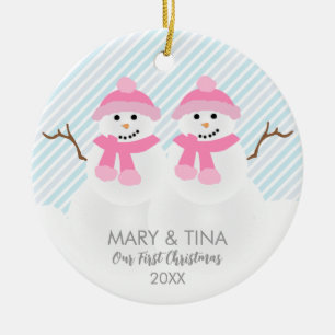 Snowman Couple Ornament
