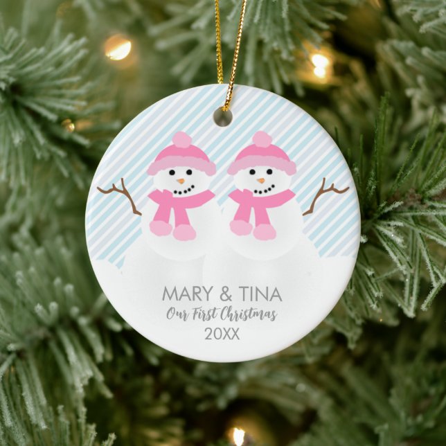 Snowman Couple Ornament (Baum)